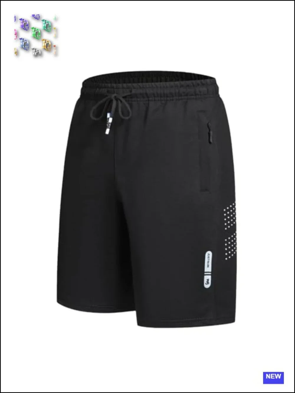 Mens Athletic Shorts with Zipper Pockets Reflective Strips Gym Running